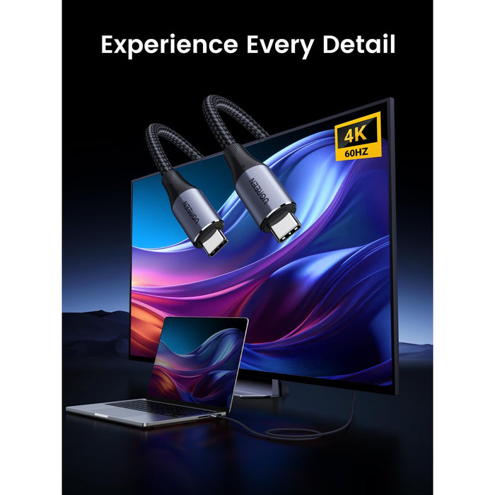 UGREEN 240W USB C to USB C Cable 10Gbps USB C 3.2 Cable 4K 60Hz Video Output USB C Fast Charging Cable Compatible for iPhone 16 15 Pro Max, NVMe SSD, Monitor, Galaxy S24 S23 Ultra, MacBook Pro, 3ft