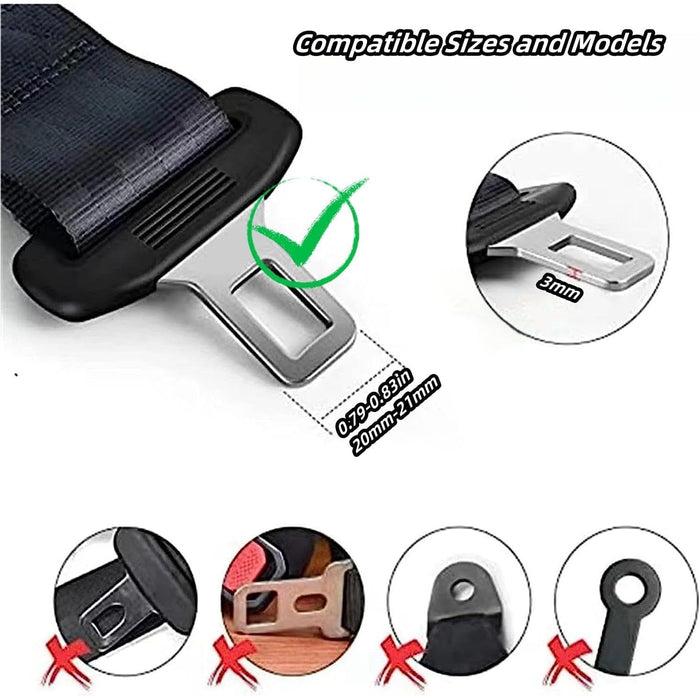 Einesin 4.7Inch Seat Belt Extender, 2 Packs Car Seatbelt Extension, Car Seat Belt Buckle for Seat Belt Extension,Seat Belt Buckle Alert Muffler, Seat Belt Clip Extender Fits Most Cars(Black)