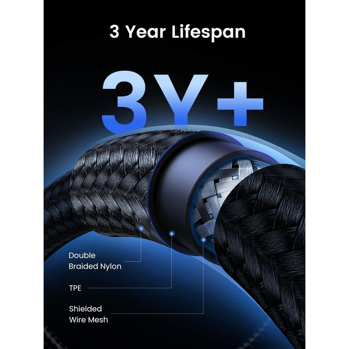 UGREEN 240W USB C to USB C Cable 10Gbps USB C 3.2 Cable 4K 60Hz Video Output USB C Fast Charging Cable Compatible for iPhone 16 15 Pro Max, NVMe SSD, Monitor, Galaxy S24 S23 Ultra, MacBook Pro, 3ft