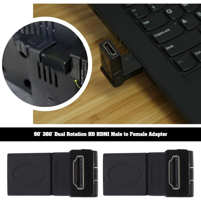 Multi Angle HDMI Female To HDMI Adapter Black