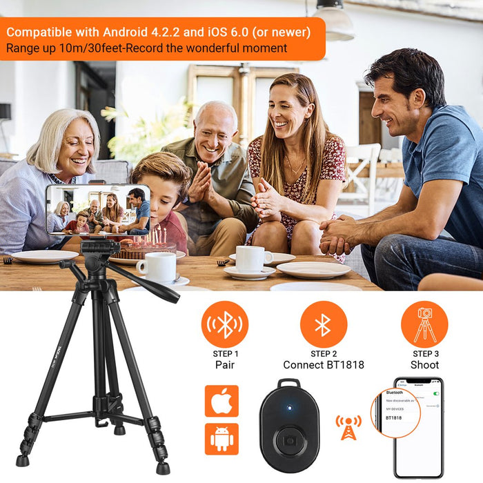 Lightweight Tripod 60" High Quality , Aluminum Travel/Camera/Phone Tripod With Carry Bag