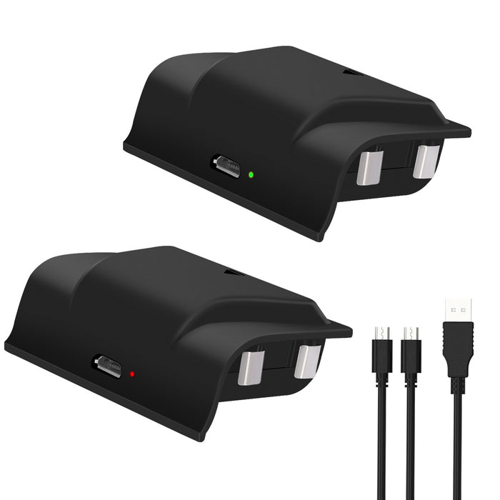 Rechargeable Battery Pack for Xbox One Controllers – 2 x 1200mAh Ni-MH Batteries with LED Charging Indicator