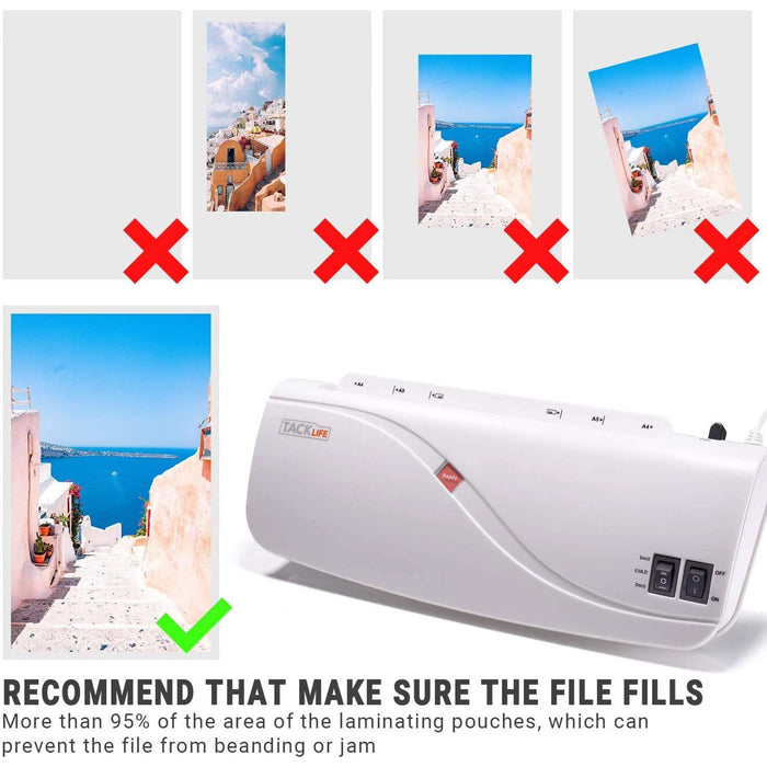 Thermal Laminator Hot & Cold Laminating Machine with 10 Laminator Pouches, Two Heat Settings