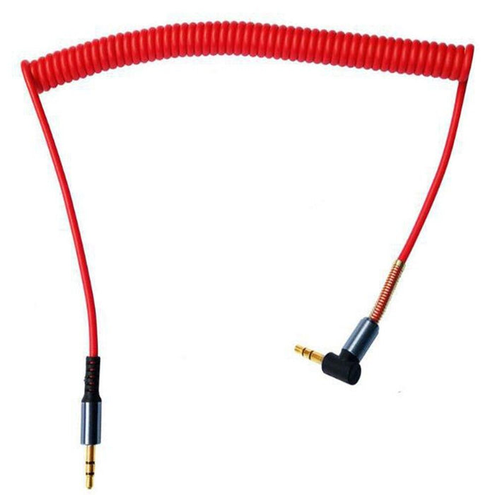 3.5mm Male to Male Extension Aux Audio Coiled Spiral Cable 1.5M-Audio Cables-V-MAX-brands-world.ca