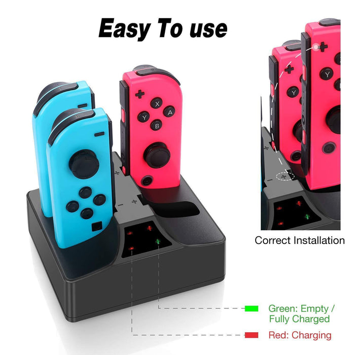 4 in 1 Charging Dock with Type C Cable for Nintendo Switch Joy-Cons Controller-Nintendo Switch Power Cords & Charging Stations-SAMA-brands-world.ca