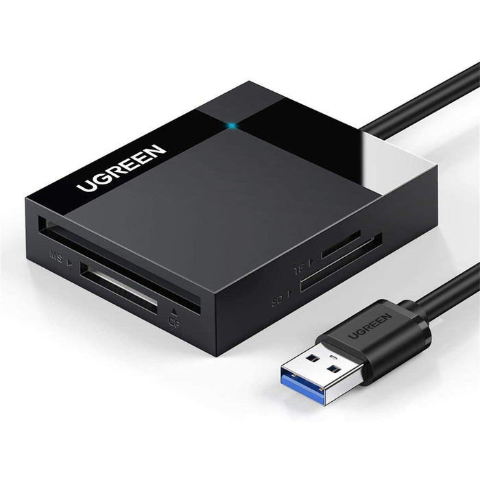UGREEN SD Card Reader USB 3.0 Hub Adapter 5Gbps Read 4 Cards Black