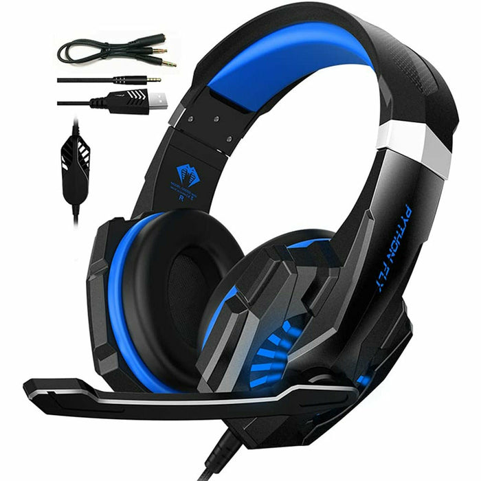 Stereo Gaming Headset for PS4 PC G9000mini, Noise Cancelling Over Ear Headphones with Mic Blue