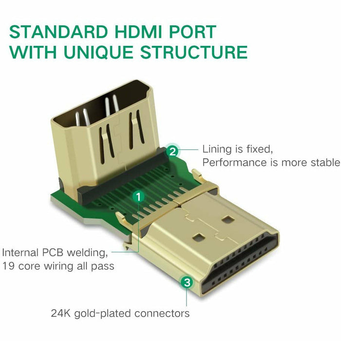HDMI 90 degree and 270 degree right angle adapter gold-plated high speed... UGREEN-brands-world.ca