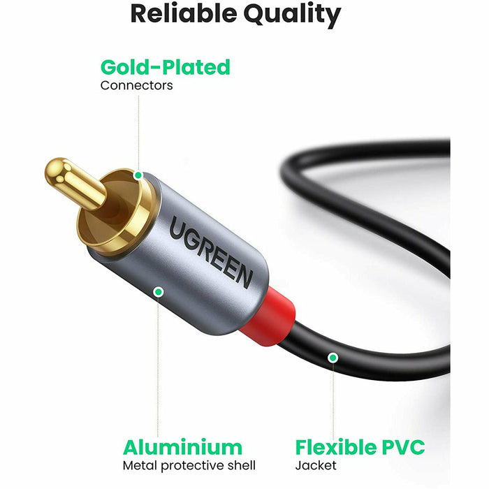 UGREEN Gold Plated USB Type C to 2RCA Audio Auxiliary Stereo Y Splitter Cable