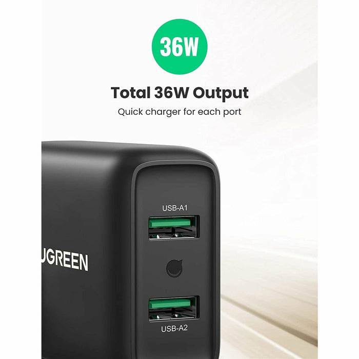 fast charging 3.0 36W double wall charger QC USB fast... UGREEN-brands-world.ca