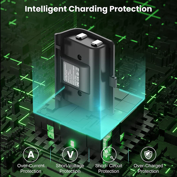 SAMA Rechargeable Xbox One Battery Pack, 2 Pack 1200mAh One...-brands-world.ca