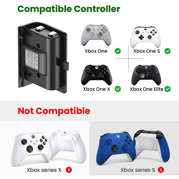 SAMA Rechargeable Xbox One Battery Pack, 2 Pack 1200mAh One...-brands-world.ca