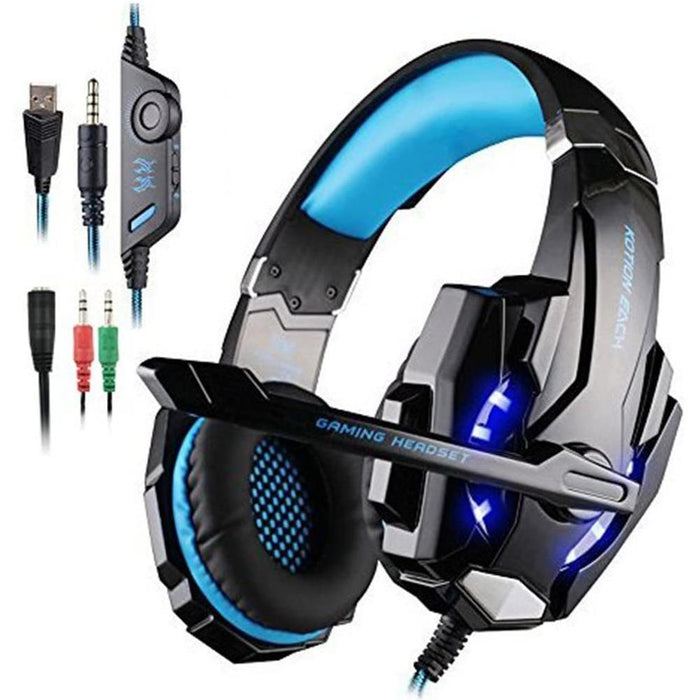 AFUNTA Gaming Headset for Playstation 4 PS4 New Xbox One Tablet PC 1, Blue-Gaming Headsets-AFUNTA-brands-world.ca
