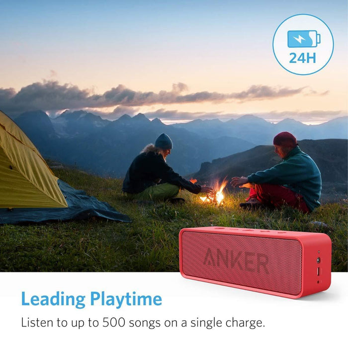 Anker SoundCore Bluetooth Speaker with 24-Hour Playtime, 66-Foot Red-Portable Audio-Anker-brands-world.ca