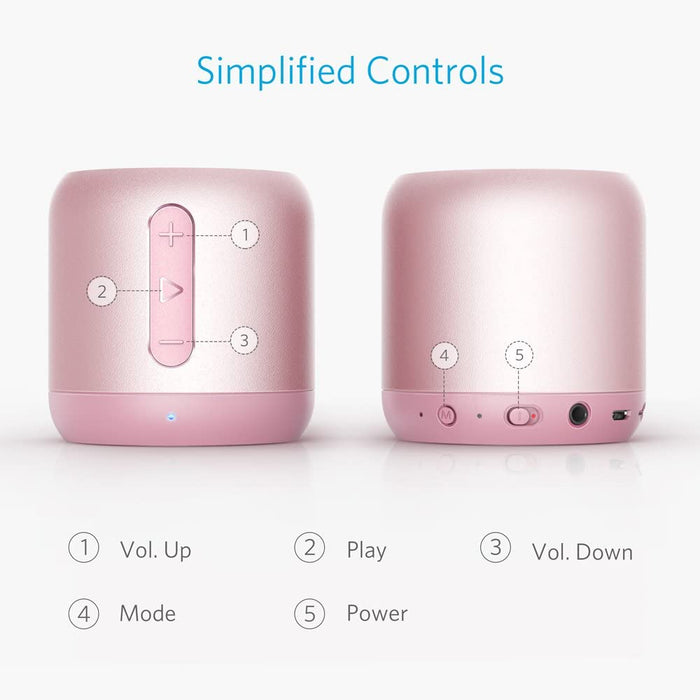 Anker SoundCore Mini, Super Portable Bluetooth Speaker with 15H pink-Portable Audio-Anker-brands-world.ca