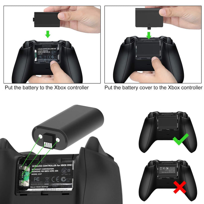 Battery Pack for Xbox One , 2PCS x 1200 mAh Elite Rechargeable Battery-Xbox One Power Supplies & Battery Packs-SAMA-brands-world.ca