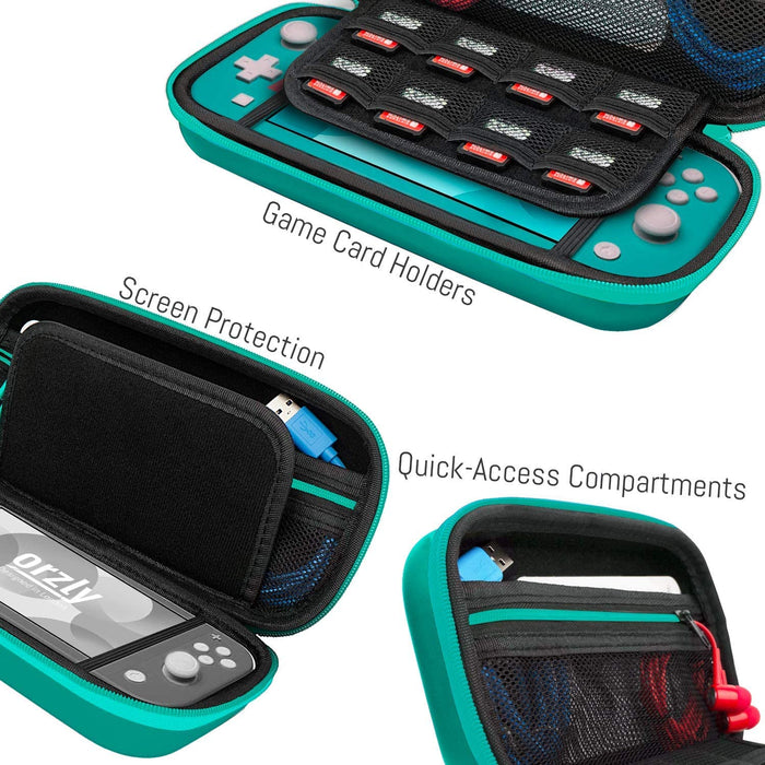 Carry Case for Nintendo Switch Lite with Game Cartridge Holders and Blue-Nintendo Switch Skins, Faceplates & Cases-Orzly-brands-world.ca