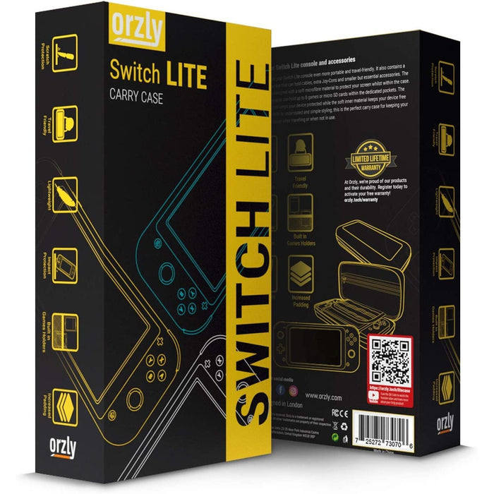 Case for Nintendo Switch Lite - Orzly Protective Carry with Yellow-Nintendo Switch Skins, Faceplates & Cases-Orzly-brands-world.ca