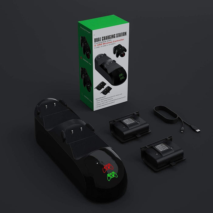 Charging Station for Xbox One with 2pcs 1200mAh Rechargeable Battery (One,One S,Elite Controller )-Xbox One Power Supplies & Battery Packs-SAMA-brands-world.ca