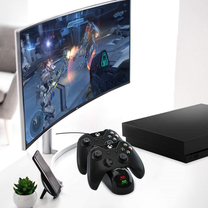 Charging Station for Xbox One with 2pcs 1200mAh Rechargeable Battery (One,One S,Elite Controller )-Xbox One Power Supplies & Battery Packs-SAMA-brands-world.ca