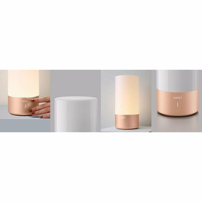 Table Lamp, Touch Sensor Bedside Lamp + Dimmable Warm White Light & Color Changing RGB