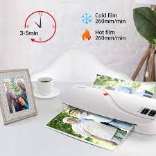 Thermal Laminator Hot & Cold Laminating Machine with 10 Laminator Pouches, Two Heat Settings
