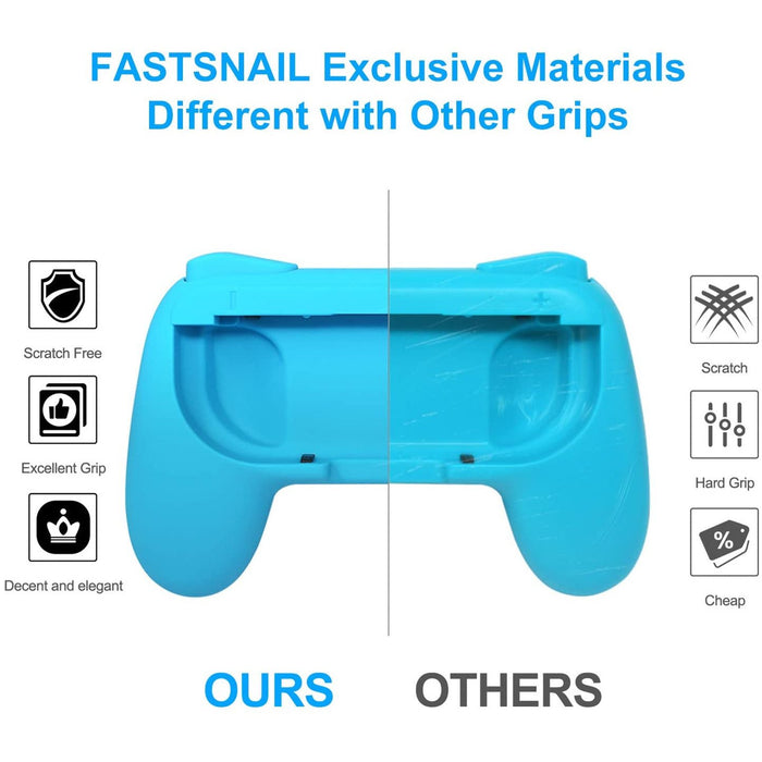 FastSnail Grip Kit for Nintendo Switch Joy-Con Controller (Blue Blue and Red-Nintendo Switch Skins, Faceplates & Cases-FASTSNAIL-brands-world.ca