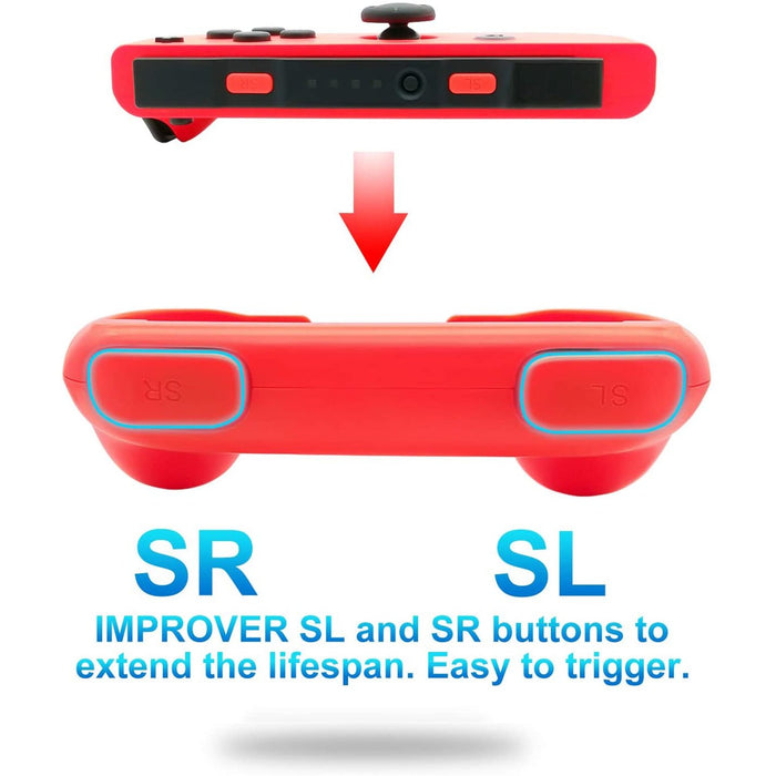 FastSnail Grip Kit for Nintendo Switch Joy-Con Controller (Blue Blue and Red-Nintendo Switch Skins, Faceplates & Cases-FASTSNAIL-brands-world.ca