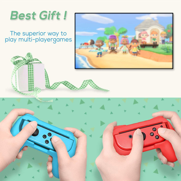 FastSnail Grip Kit for Nintendo Switch Joy-Con Controller (Blue Blue and Red-Nintendo Switch Skins, Faceplates & Cases-FASTSNAIL-brands-world.ca