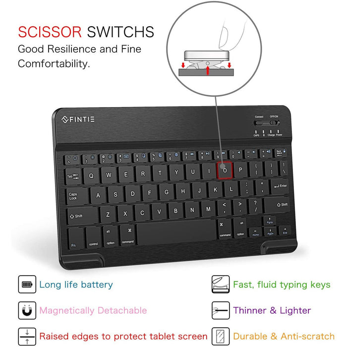 Fintie Keyboard Case for iPad 9.7 2018 with Built-in Pencil Holder, Black-Tablet & iPad Cases-Fintie-brands-world.ca