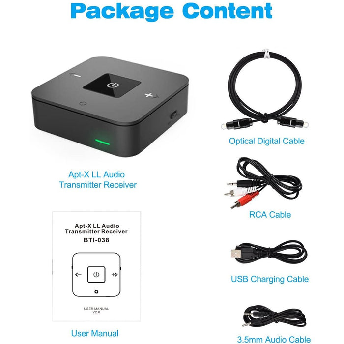 Friencity Bluetooth Transmitter Receiver for TV, Wireless V5.0 Audio...-Home Theatre Cables & Accessories-Friencity-brands-world.ca