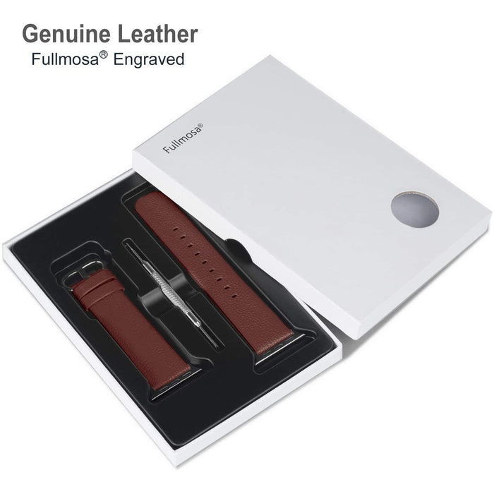 Fullmosa Compatible with Apple Watch 42mm/44mm, Brown + smoky grey buckle-Apple Watch Bands & Straps-Fullmosa-brands-world.ca