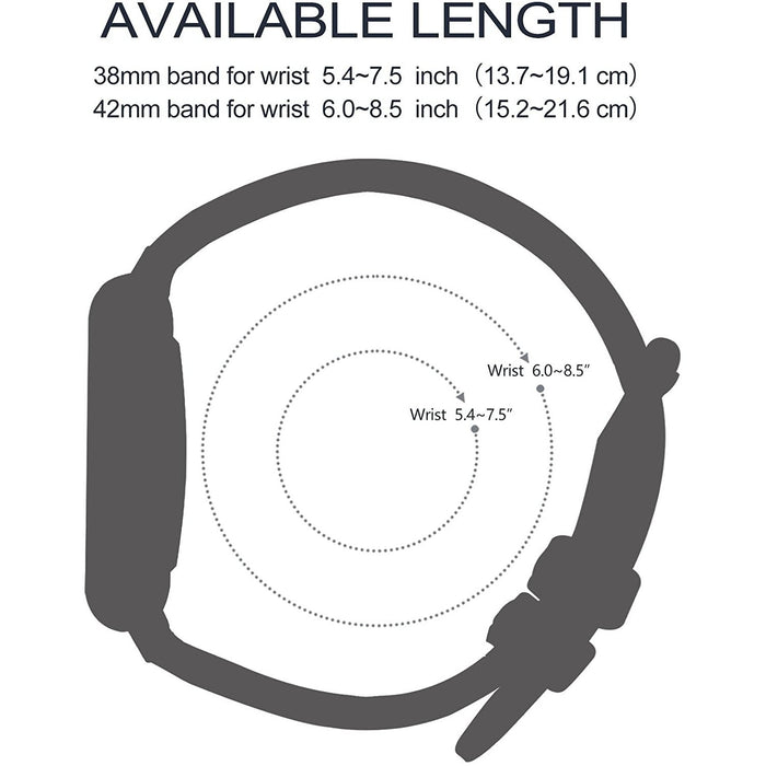 Fullmosa Compatible with Apple Watch Band 38mm/40mm, Grey + smoky grey buckle-Apple Watch Bands & Straps-Fullmosa-brands-world.ca