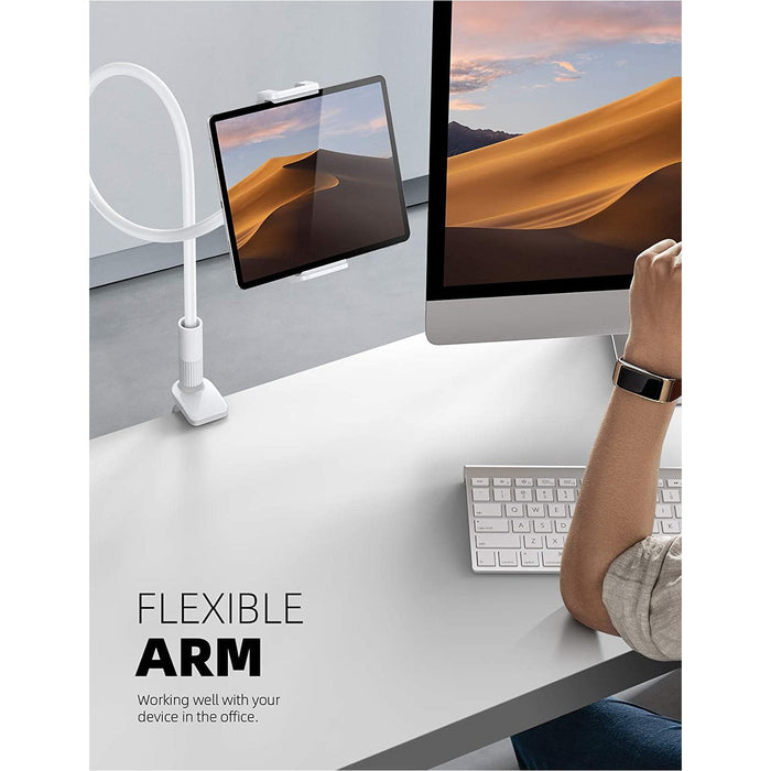 Gooseneck Tablet Holder Mount, iPad Stand - Lamicall Flexible white-Tablet & iPad Stands-Lamicall-brands-world.ca