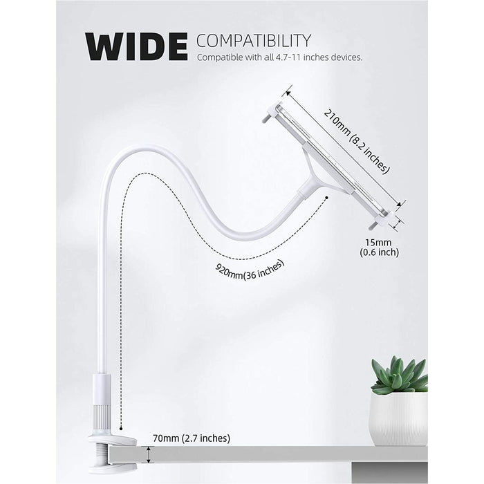 Gooseneck Tablet Holder Mount, iPad Stand - Lamicall Flexible white-Tablet & iPad Stands-Lamicall-brands-world.ca