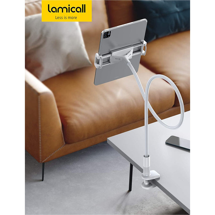Gooseneck Tablet Holder Mount, iPad Stand - Lamicall Flexible white-Tablet & iPad Stands-Lamicall-brands-world.ca