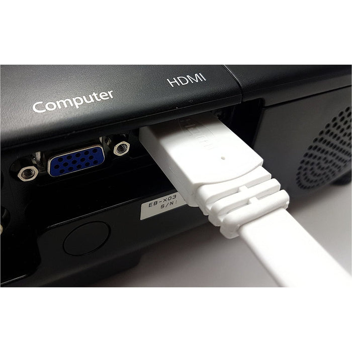 High Speed Flat HDMI To HDMI Cable 5m White-HDMI Cables-V-MAX-brands-world.ca