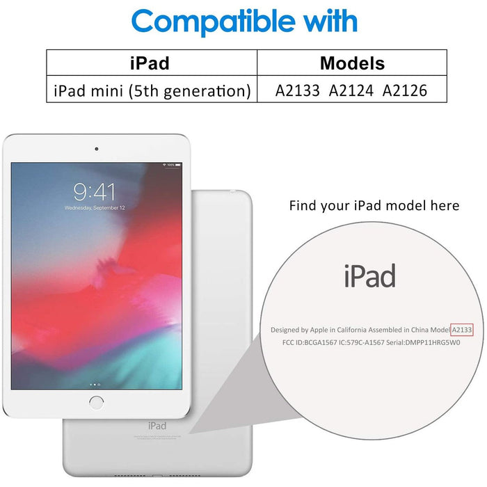 JETech Case for iPad Mini 5 (2019 Model 5th Generation), Smart Cover Black-Tablet & iPad Cases-JETech-brands-world.ca