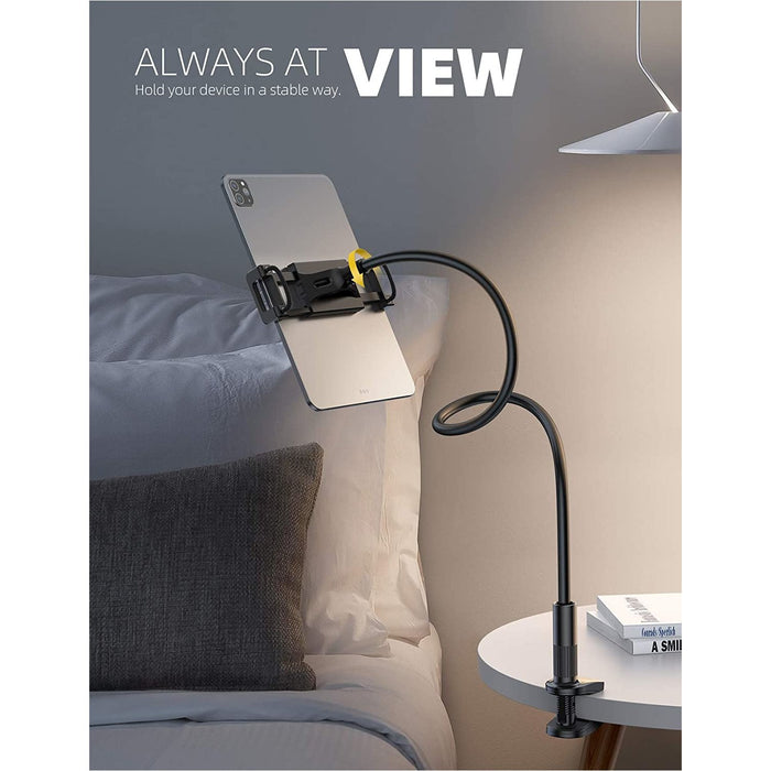 Lamicall Gooseneck Tablet Stand, iPad Stand Holder - Flexible Black-Tablet & iPad Stands-Lamicall-brands-world.ca