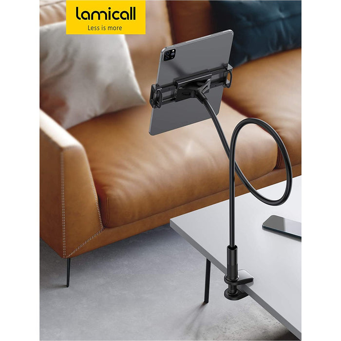 Lamicall Gooseneck Tablet Stand, iPad Stand Holder - Flexible Black-Tablet & iPad Stands-Lamicall-brands-world.ca