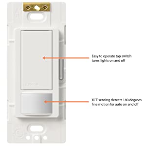Lutron Maestro Motion Sensor Switch, No Neutral Required, 250 Watts, Single-Pole, MS-OPS2-WH, White, 1 Pack-Smart Switches & Plugs-Lutron-brands-world.ca