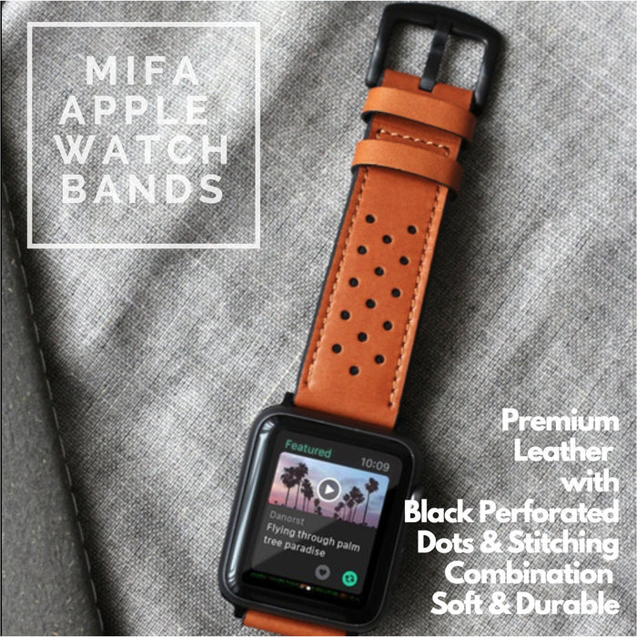 Mifa Compatible w/Apple Watch 5 4 44mm 42mm Premium / 42mm, Brown-Apple Watch Bands & Straps-MODERN IDEAS-brands-world.ca