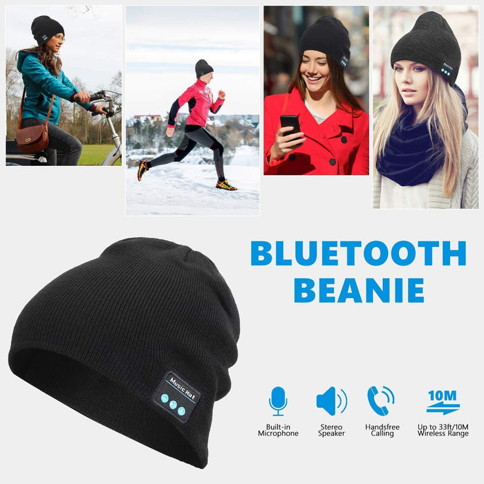 Miserwe Bluetooth Beanie Winter Music Hat Upgraded V5.0 Stereo Gray-Sleep Tech-Miserwe-brands-world.ca