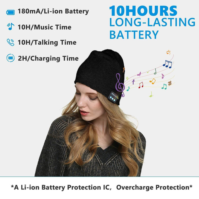Miserwe Bluetooth Beanie Winter Music Hat Upgraded V5.0 Stereo Gray-Sleep Tech-Miserwe-brands-world.ca