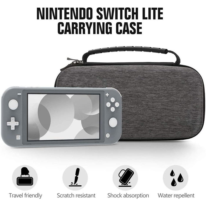MoKo Carrying Case for Nintendo Switch Lite, Travel Hard Shell EVA Gray-Nintendo Switch Skins, Faceplates & Cases-SAMA-brands-world.ca