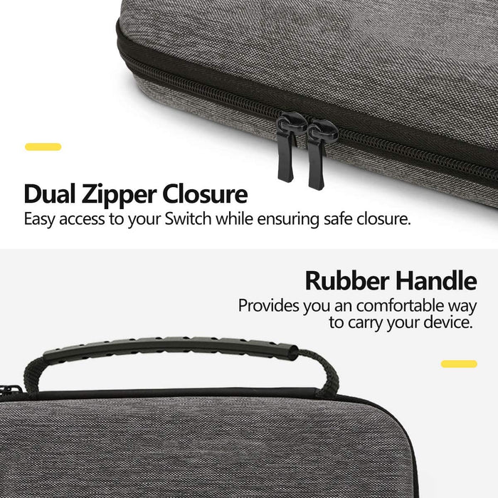 MoKo Carrying Case for Nintendo Switch Lite, Travel Hard Shell EVA Gray-Nintendo Switch Skins, Faceplates & Cases-SAMA-brands-world.ca