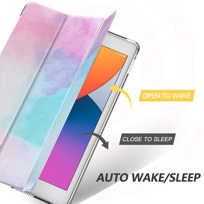 MoKo Case Fit New iPad 8th Gen 2020 / 7th Generation 2019, Water Color-Tablet & iPad Cases-MoKo-brands-world.ca