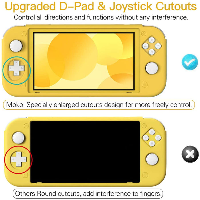 MoKo Case for Nintendo Switch Lite, Silicone Protective Rubber Cover, Yellow-Nintendo Switch Skins, Faceplates & Cases-MoKo-brands-world.ca