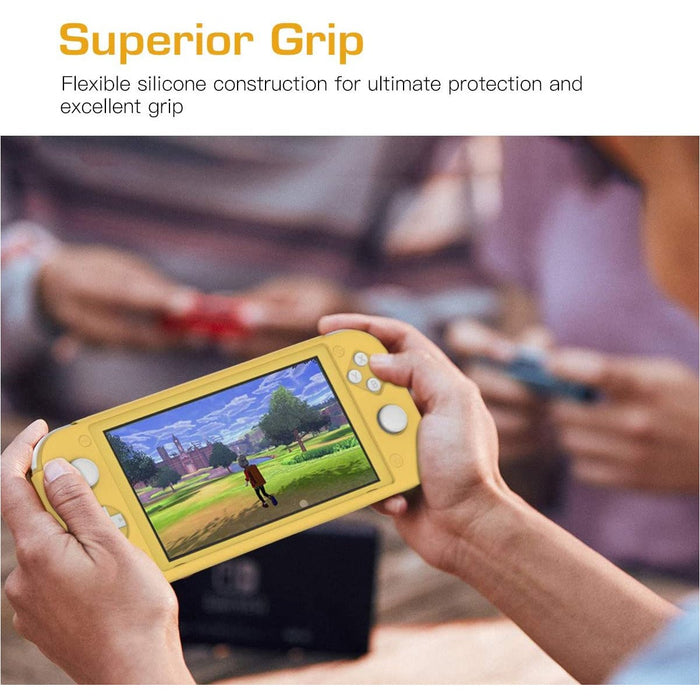 MoKo Case for Nintendo Switch Lite, Silicone Protective Rubber Cover, Yellow-Nintendo Switch Skins, Faceplates & Cases-MoKo-brands-world.ca