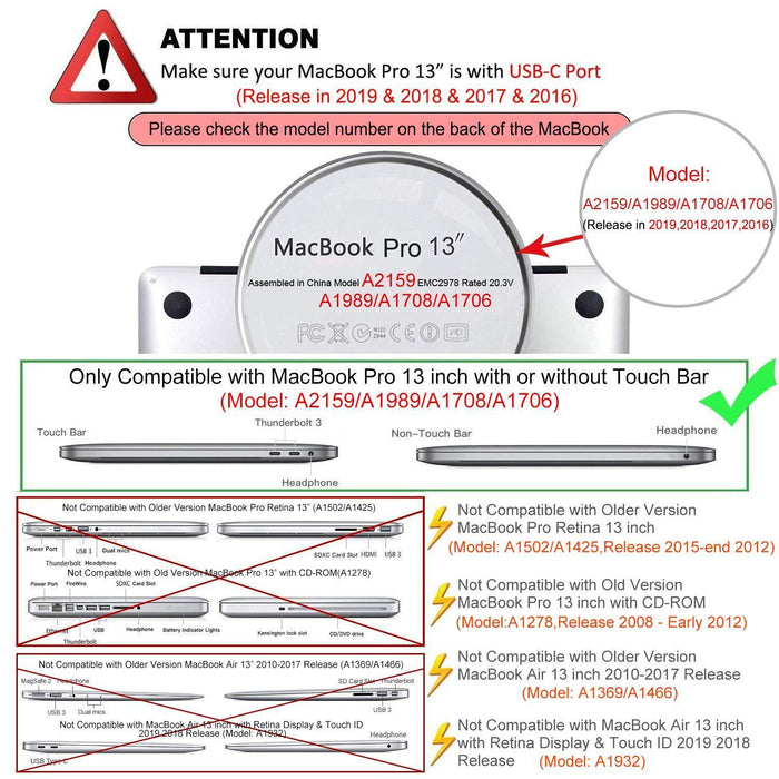 MOSISO MacBook Pro 13 inch Case 2019 2018 2017 2016 Release A2159 A1989 Black-MacBook Cases-MOSISO-brands-world.ca